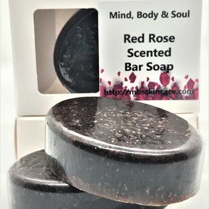 Set of 3 Soap Bars, Red Rose Bar Soap